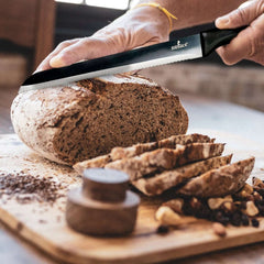 Kitchen Knife Set Kit | Red Magnetic Rack & Portable Sharpener