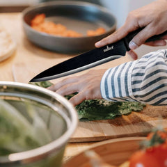 Kitchen Knife Set Kit | Red Magnetic Rack & Portable Sharpener