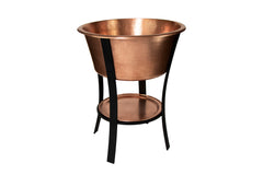 24" Round Bucket Hammered Copper Cooler
