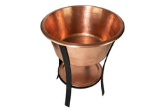 24" Round Bucket Hammered Copper Cooler